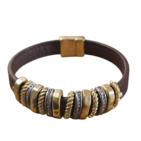 TRIBECA Vegan Leather Magnetic Bracelet Unisex - Picture 1 of 6